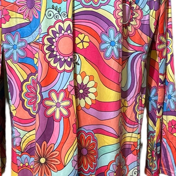 1970's Flower Power Hippie Dress - Picture 7 of 16